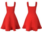 Red Square Collar Knitted Tank Dress Women 2025 Summer Sleeveless A-Line Mini Dresses 5250026 - Image 2