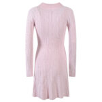 Sweet Pink Gentle Wind Knitted Dress A-line Short Dress Long Sleeve V-neck Dress Women 2023 Early Spring New 5220645 - Image 3