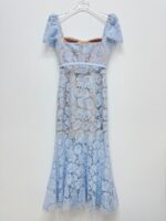 Blue Lace Form-fitting Fishtail Dress Women 2025 Summer New Fashion Elegant Slim Party Dresses 52510055 - Image 4