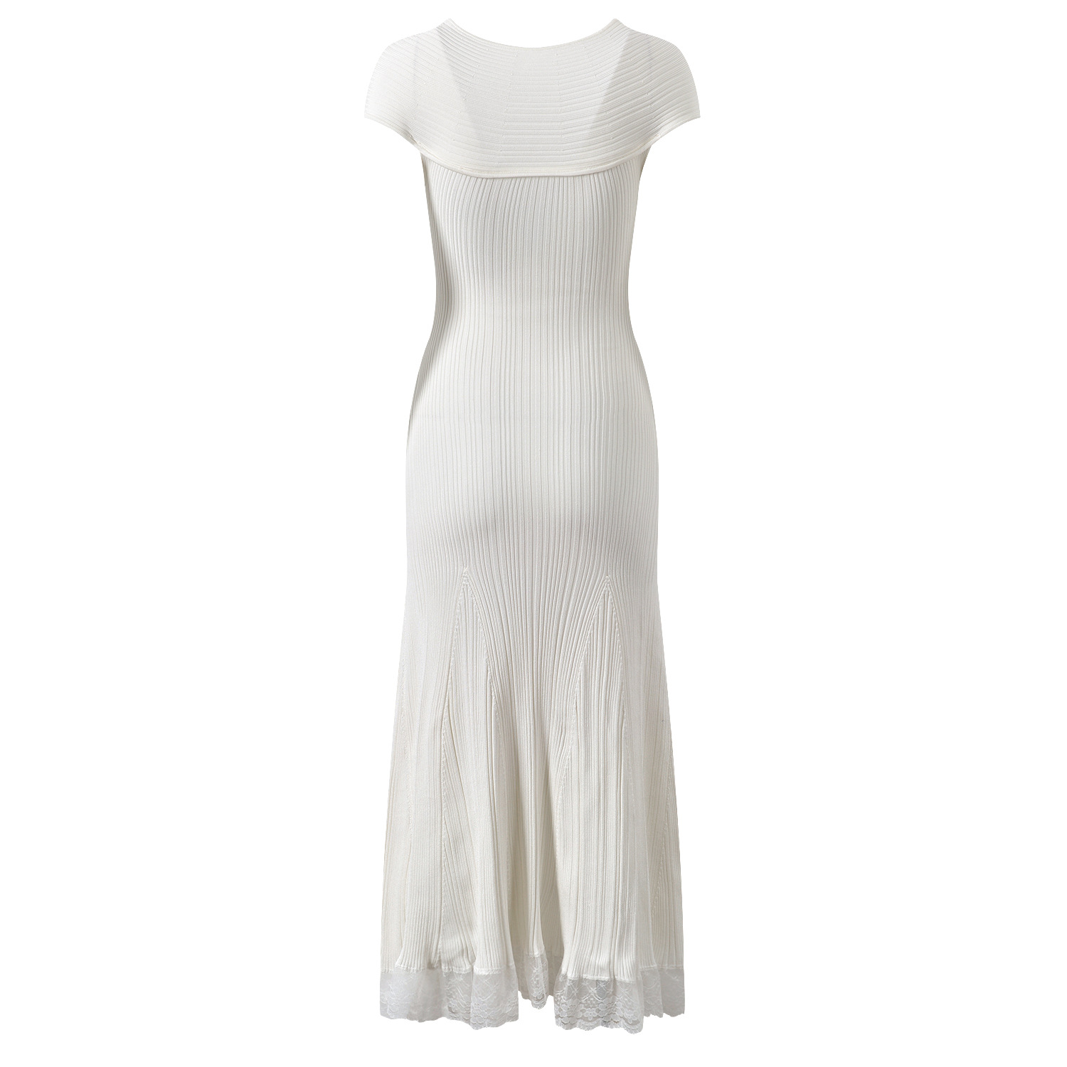 White Suspender Cross V-Neck Knitted Dress Women's 2025 Summer Elegant Lace Desses 5250100 - Image 4