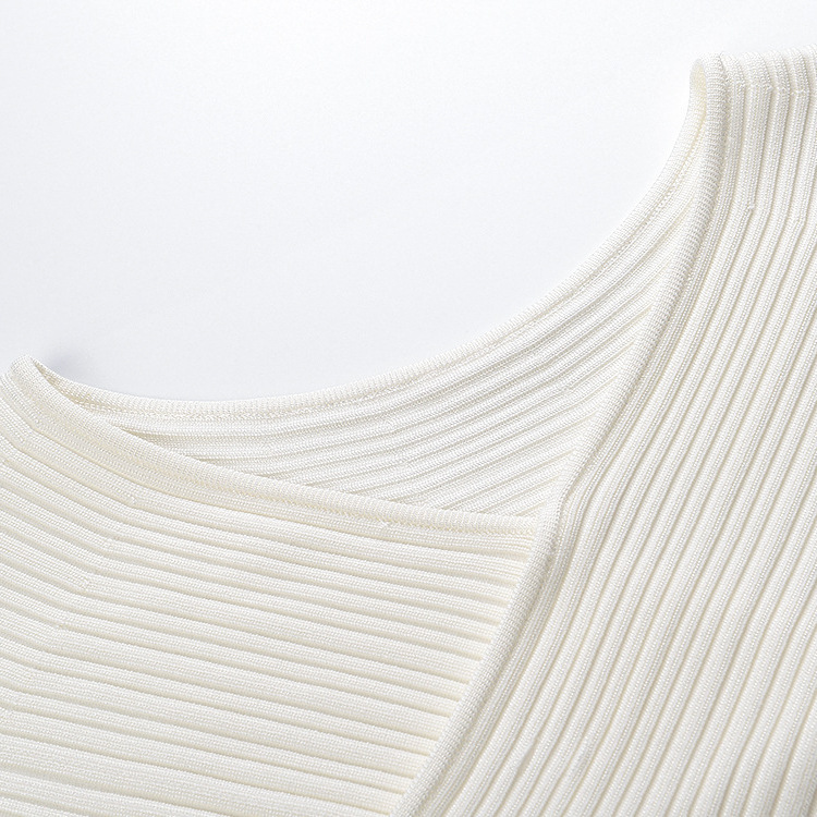 White Suspender Cross V-Neck Knitted Dress Women's 2025 Summer Elegant Lace Desses 5250100 - Image 5