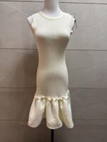 Ruffle Edge Knitted Mini Tank Dress Women's 2025 Summer New Fashion Sleeveless Slim Sweet Dress 5250124 - Image 2