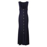 Navy blue sleeveless long Knitted Dress Women New 2024 Summer Slim Dresses 5240100 - Image 2