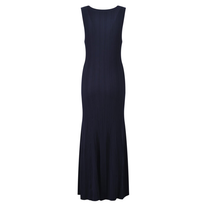 Navy blue sleeveless long Knitted Dress Women New 2024 Summer Slim Dresses 5240100 - Image 3