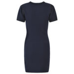Autumn Winter Navy Blue Mini Dress Women New Simple Fashionable Round Neck Knitted Short Sleeve Dresses 5220603 - Image 3