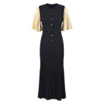 Newest Summer Unique Hot Knitted Dress Women Short Sleeve Single Row Button Slim Mermaid Dresses High Quality 5230191 - Image 4