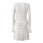Pure White Temperament Dress Hollow Fake Two-piece Knitted Mini Dresses 5240144 - Image 3
