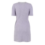 Purple Diamonds Buttons Knitting Dress Women Short Sleeve Elegance Mini Dresses High Quality 5230161 - Image 3