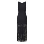Black Knitted Tank Tassel Dress Women Spring Summer New Fashion Elegant Design Slim Sleeveless Dresses 5250065 - Image 3