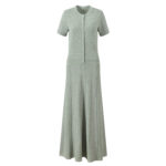 Green Hollow Out Knitting Long Dress Women 2025 New Fashion Elegant Short Sleeve Slim Floorr Length Dresses 5250084 - Image 2