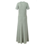 Green Hollow Out Knitting Long Dress Women 2025 New Fashion Elegant Short Sleeve Slim Floorr Length Dresses 5250084 - Image 3