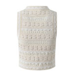 Hollow out Flower Knitted Skirt Set Women 2025 Summer New Vest top+ Slit High-waisted Skirt Two Piece Set 5250051 - Image 3