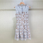 Lace Floral Mini Tank Dress Women2025 Summer New Arrive Round Neck Sleeveless Lady Street Dress 52510059 - Image 3
