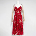 Red Sexy Hollow Out Strapless Dress Women Summer New Elegant Square Neck Sleeveless High Waist Long Dress Female - Image 2
