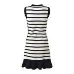 Black or Stripes Knited Mini Dress Women 2025 Spring Neckline Pearls Elegant Sleeveless Female Dresses 5240364 - Image 3