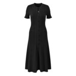 White Hollow Knitted Dress Women 2024 Summer Temperament Short Sleeve Elegant Slim Bodycon Party Dress 5240125 - Image 3