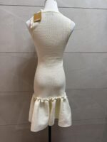 Ruffle Edge Knitted Mini Tank Dress Women's 2025 Summer New Fashion Sleeveless Slim Sweet Dress 5250124 - Image 3