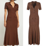 Women's 2023 Arly Spring Dress New Caramel Slim Short Sleeve Knitted Long Dress 5220646