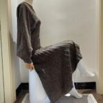 Round-neck Shiny Knitted Dress Women 2025 Autumn New Fashion Long-sleeved Elegant Mid-length Dress 5240224 - Image 2