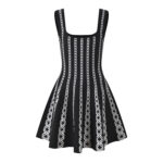 Black Chain Design Knitted Mini Dress Women's 2025 Summer New Elegant Vest Dress 5250225 - Image 3