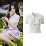 2025 summer new French lady small fragrance style lapel hollow gentle age-reducing slim short knitted sweater top 5250175