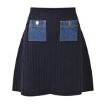 2025 summer new French retro denim pocket fashion versatile casual sleeveless short knitted vest top+short skirt 5250185 - Image 4