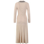 Fashionable and Comfortable New One-piece Dress Single Breasted Slim V-neck Knitted Long Sleeve Dress 5210677 - Image 4