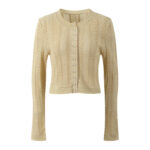 2025 Spring New French Chanel Style Temperament Fashion Hollow Knitted Cardigan Jacket + Skirt Set - Image 2
