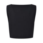 2025 early autumn new style black double-breasted slim fit round neck sleeveless top pleated skirt suit 5250214 - Image 3