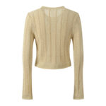 2025 Spring New French Chanel Style Temperament Fashion Hollow Knitted Cardigan Jacket + Skirt Set - Image 3