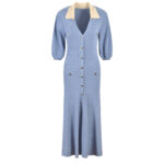 Knitting Dress Women V-neck Long-sleeved Slim Elegant Casual Button Dress 2023 France High-Quality 5210364 - Image 3