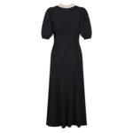2023 Winter Women's New Dress Knitted French Brand Short Sleeve Slim and Elegant Casual Button Midi-Calf Dress Women 5220510 - Image 3