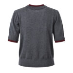 2025 autumn new style fashion temperament casual versatile contrast color stitching fake two-piece knitted sweater T-shirt top - Image 3