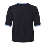 2025 autumn new style fashion temperament casual versatile contrast color stitching fake two-piece knitted sweater T-shirt top - Image 5