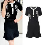 2025 autumn new design hand-crocheted slim fit waist round neck short knitted dress