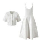 White Strap Design Knitted Long Dress Women's 2025 Summer New Elegant Vest Dress 5250263 - Image 2