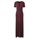Dark blue Hollow Knitted Dress Women 2025 Autumn Short Sleeve Elegant Slim Party Dress 5250281 - Image 2