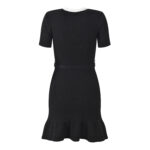 2025 autumn new design hand-crocheted slim fit waist round neck short knitted dress - Image 3