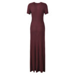 Dark blue Hollow Knitted Dress Women 2025 Autumn Short Sleeve Elegant Slim Party Dress 5250281 - Image 3
