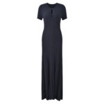 Dark blue Hollow Knitted Dress Women 2025 Autumn Short Sleeve Elegant Slim Party Dress 5250281 - Image 4