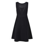 2025 autumn new French temperament black and white contrast round neck single-breasted knitted cardigan + vest skirt set - Image 5