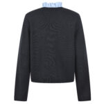 Embroidery Letter Pocket Women Knit Sweater Coat Stitching Ruffles Collar Long Sleeve New Ladies Knit Cardigan 5220472 - Image 3