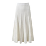 2025 Autumn and Winter French White Zipper Round Neck Long Sleeve Knit Top + High Waist Long Skirt Set 5250293 - Image 4