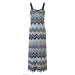 2025 Spring and Summer Design Wave Pattern Elegant Slimming Long Suspender Dress Seaside Holiday Knitted Dress - Image 3
