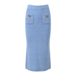 2025 autumn and winter new French lady temperament gentle wind round neck knitted cardigan hip skirt slim suit - Image 4