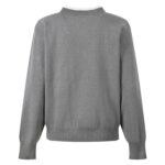 Grey Knitted Sweatshirt Women's Top 2025 Autumn New Fashion Long-sleeved Sweater 5240170 - Image 3
