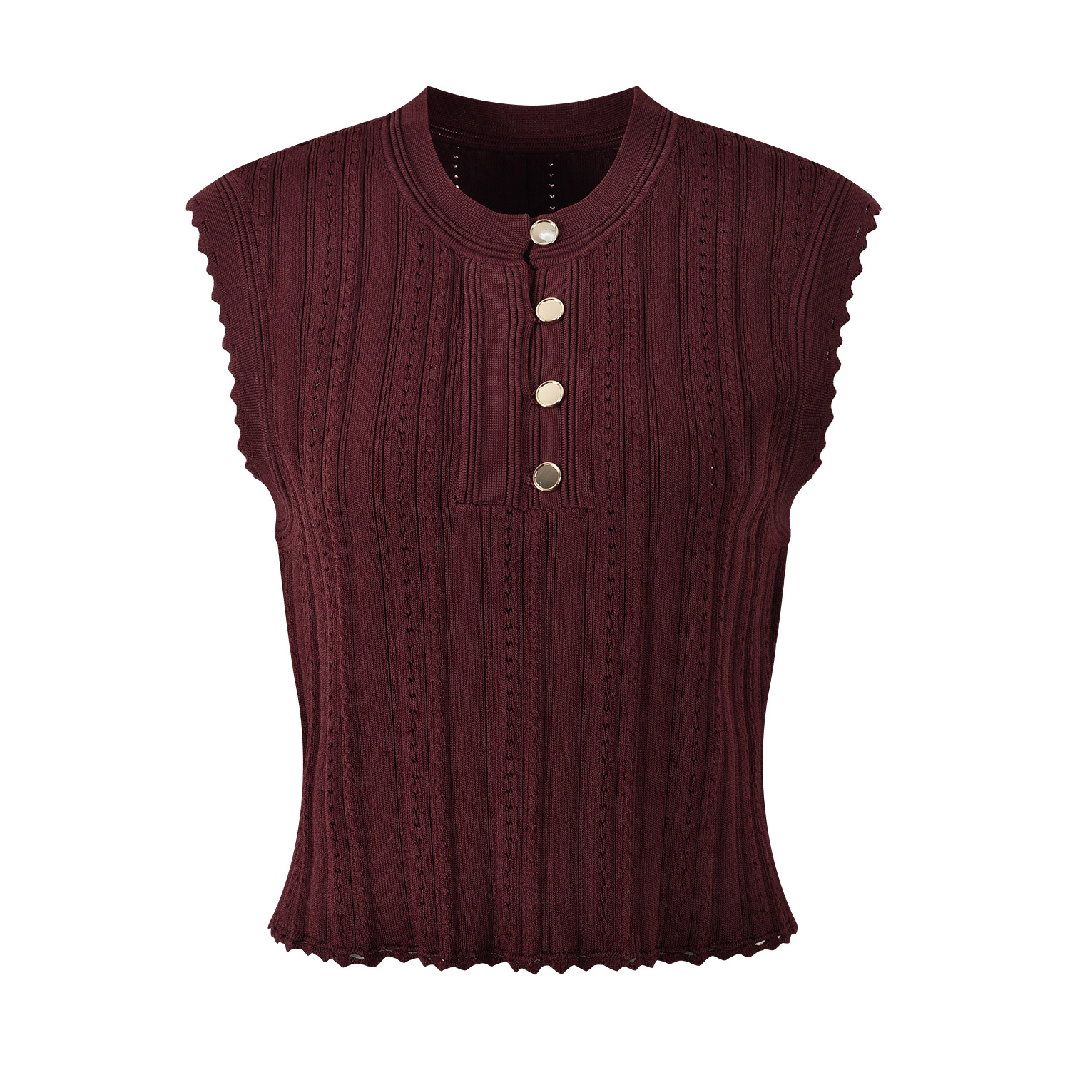 French Short Skirt Set Women's Round Neck Sleeveless Vest Short Knitted Top + Pleated Skirt 2024 New Early Autumn 5240126 - Image 2