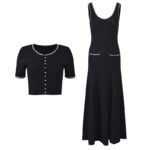 Black Knitted Tank Long Dress Women 2025 Autumn New Elegant Fashion Diamond-encrusted Dress 5250231 - Image 5