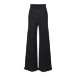 2024 Summer Temperament Wave Texture Knit 2 Piece Set Women Black Slim Short Top +High Waist Long Pants Suit 5240059 - Image 3