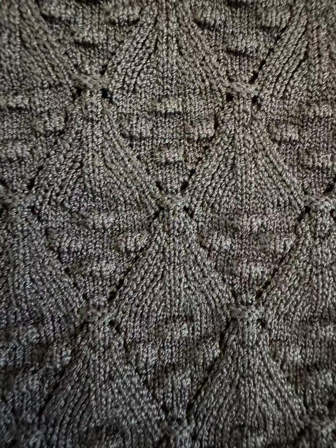 Beige Hollow Out Single Breasted Mid-Length Dress Women's 2025 Early Autumn Fashion Slim V-Neck Dress 5250224 - Image 6